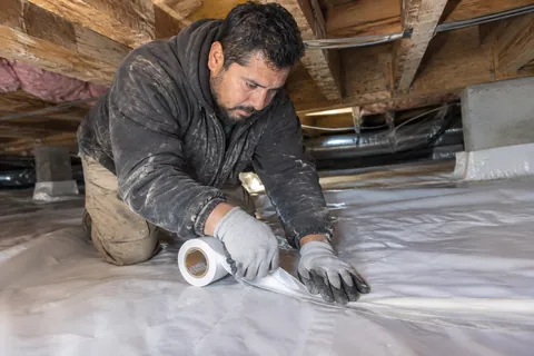 Crawl Space Vapor Barrier Installation in Single-Family Home