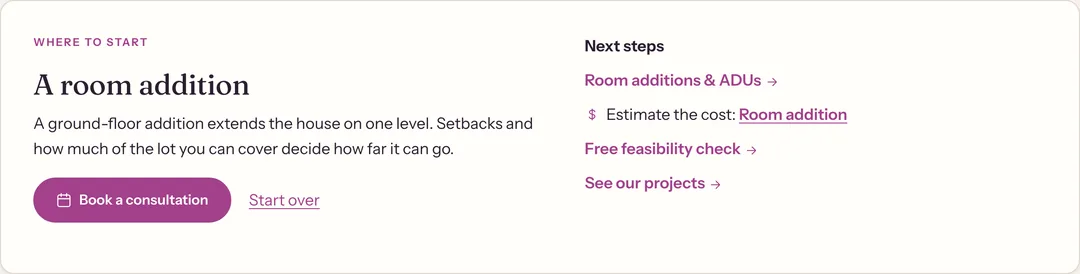 The project finder: two questions, one recommendation and the next steps.